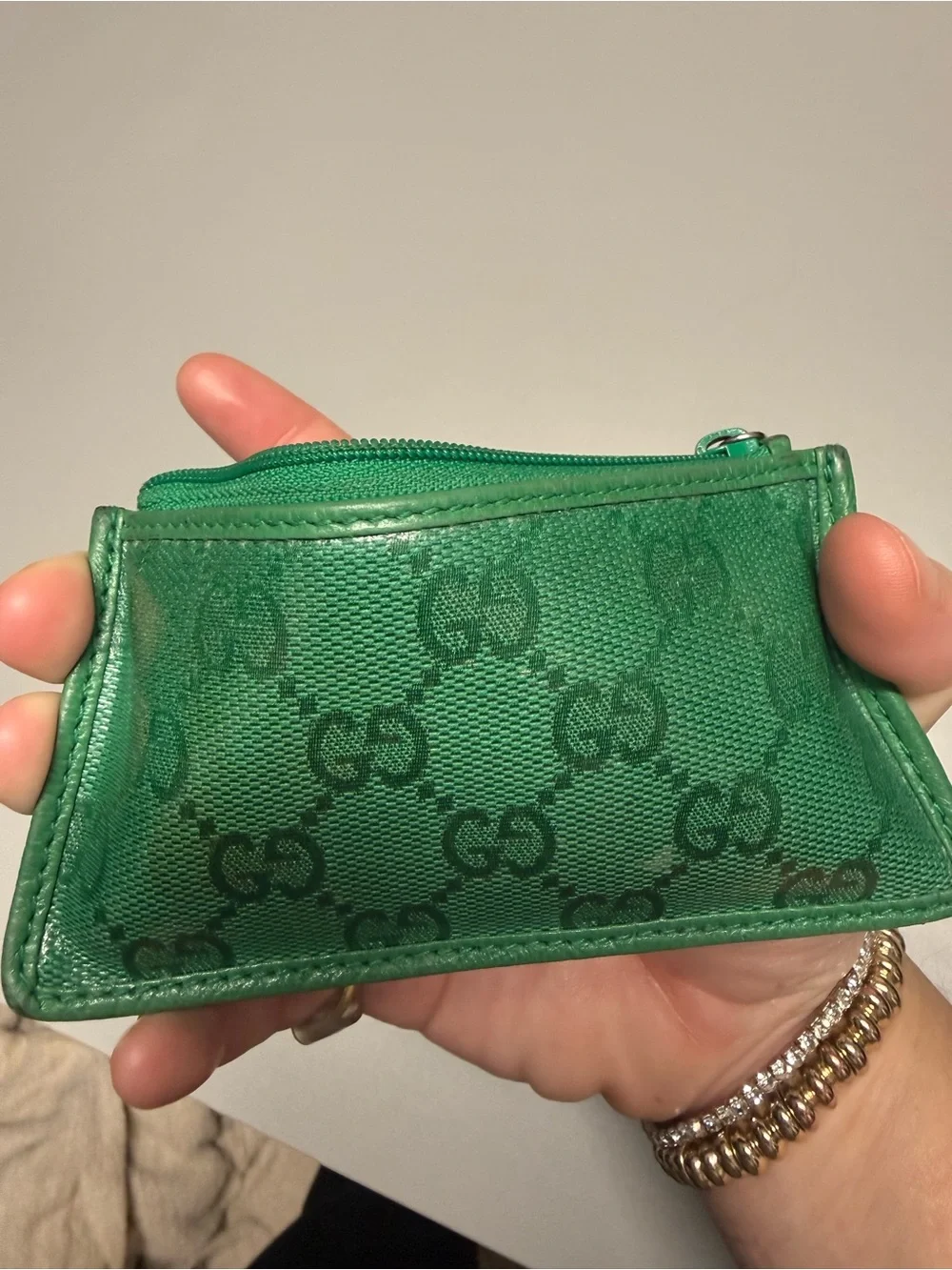 Gucci Emerald Green GG Canvas Card Case & Wallet - Picture 6 of 10